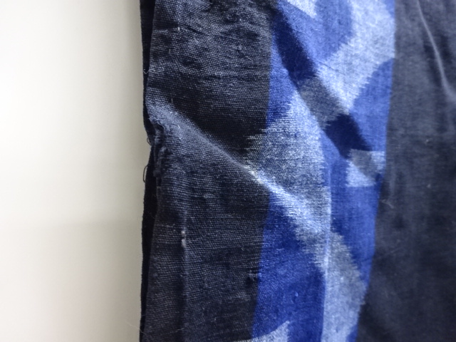  アンティーク　本場琉球　綿麻　幾何学模様織り出し着物(材料)